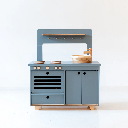 Dusty Blue Wooden Play Kitchen