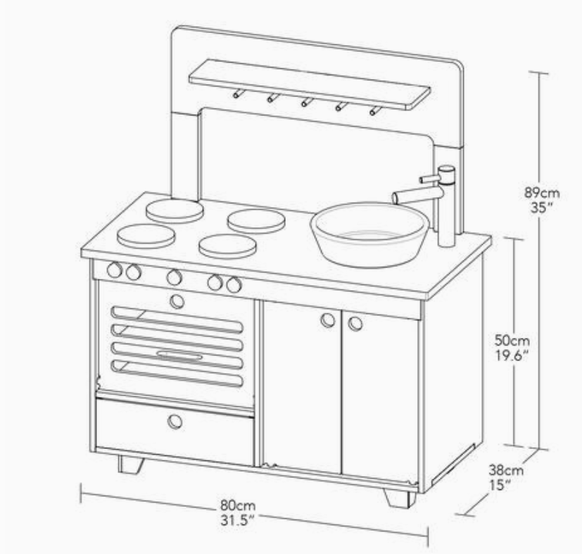 Dusty Green Wooden Play Kitchen