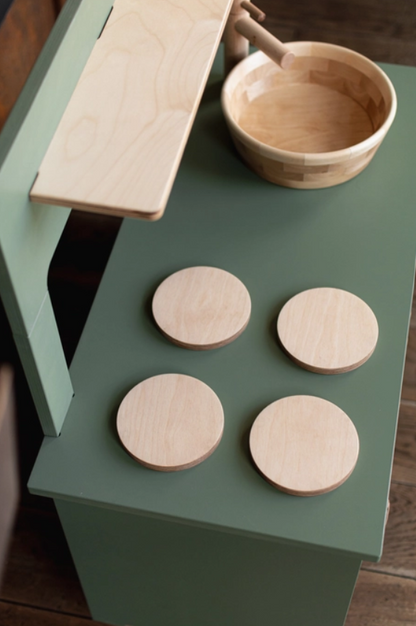 Dusty Green Wooden Play Kitchen